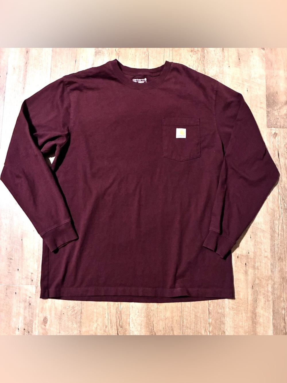 CARHARTT DEARBORN LOOSE LS T-SHIRT- Burgundy/Maroon